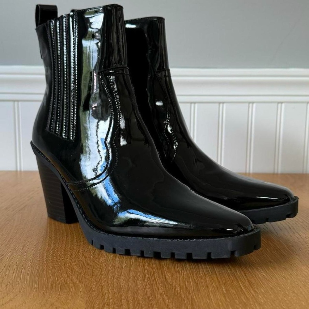 Diba Black Patent Heeled Boots